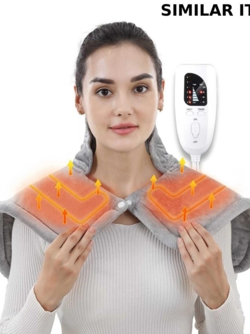 Heated Neck and Shoulder Wrap - Gray